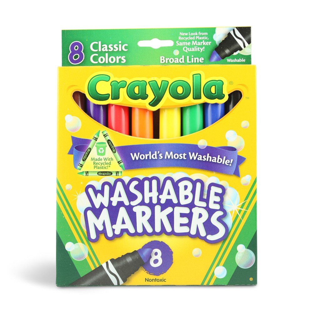 Crayola Ultra-Clean Washable Markers, 8 Count – Classroom Central Kits for  a Cause